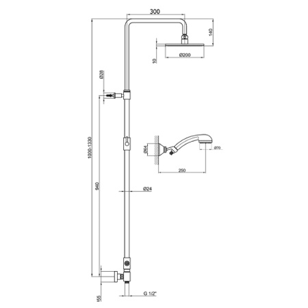 душевая система webert comfort ac0729015pvc цвет хром