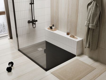 душевой поддон из искусственного камня wasserkraft dill 120×90 61t07 черный матовый
