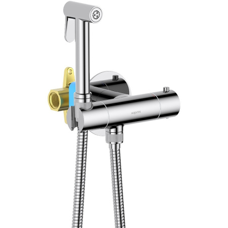 гигиенический душ со смесителем aquatek оберон aq1027cr с термостатом хром