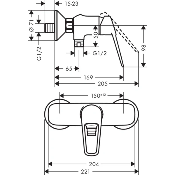 смеситель для душа hansgrohe novus loop 71360000