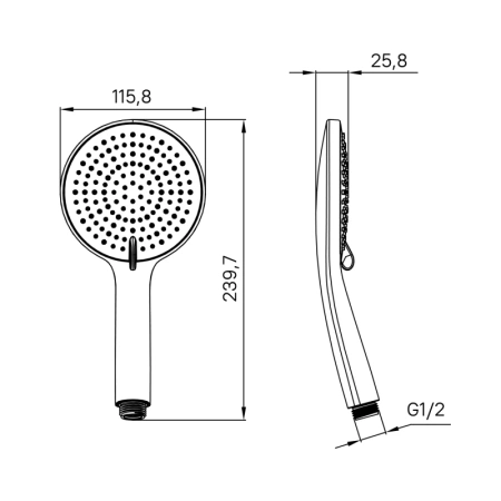 душевая лейка iddis optima home oph3f0bi18 черный матовый
