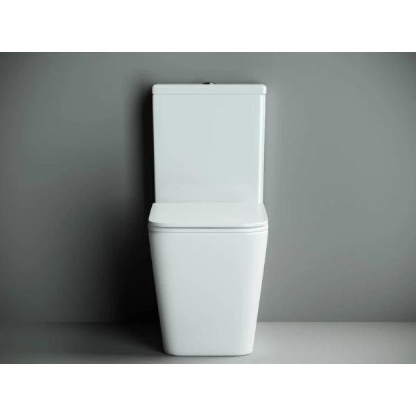 чаша напольного унитаза ceramicanova cubic cn1803-b безободковый, с сиденьем микролифт, белая