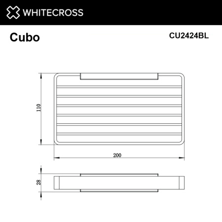мыльница whitecross cubo cu2424bl настенная, решетка, черный мат