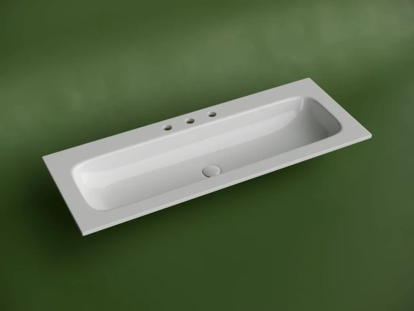 мебельная раковина ceramicanova grace прямоугольная 121см с тремя отверстиями под смеситель cn7024