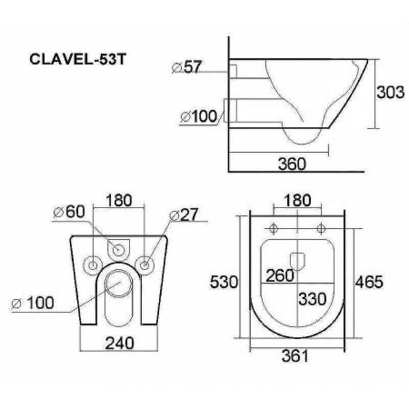 унитаз esbano clavel-53t esupclav53tw подвесной с сиденьем микролифт