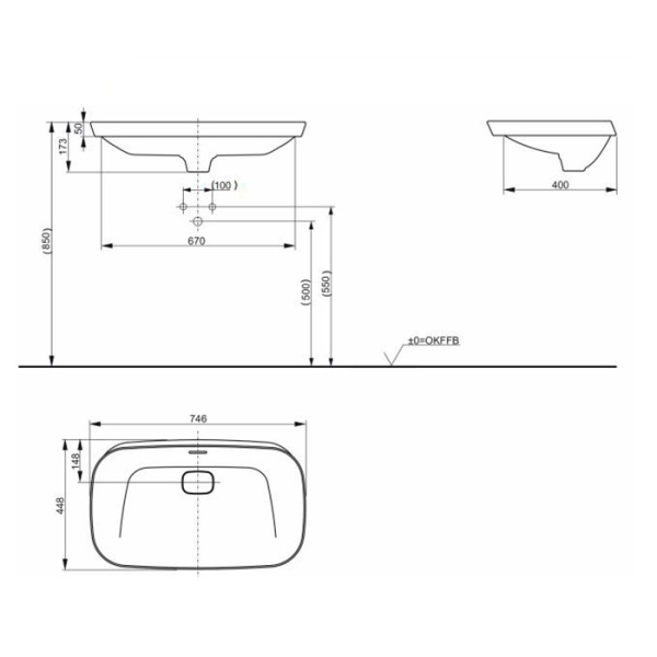 раковина toto neorest 75 см lw3717hy#xw цвет: белый