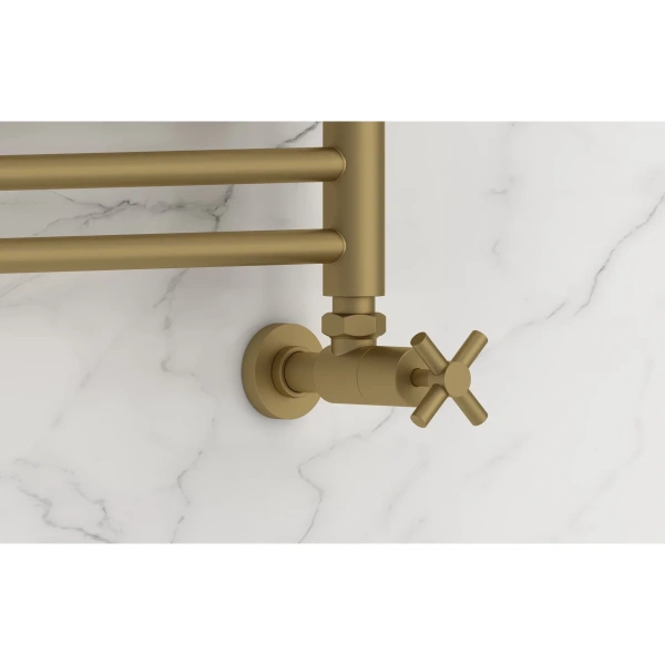 вентиль запорный угловой сунержа 032-1408-1212 1/2"x1/2" ш/ш, золотой матовый