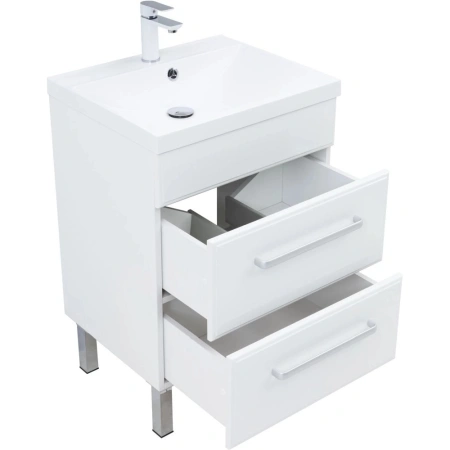 тумба под раковину aquanet лукка 60 белая, 00302396