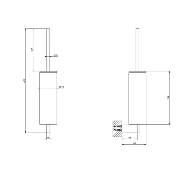Ёршик для унитаза Gessi Origini 66419#149 подвесной, белый/Finox Brushed Nickel