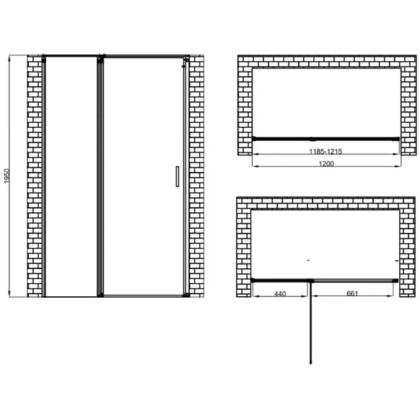 душевая дверь berges legos ls-2 062025 120 см, профиль хром, стекло прозрачное