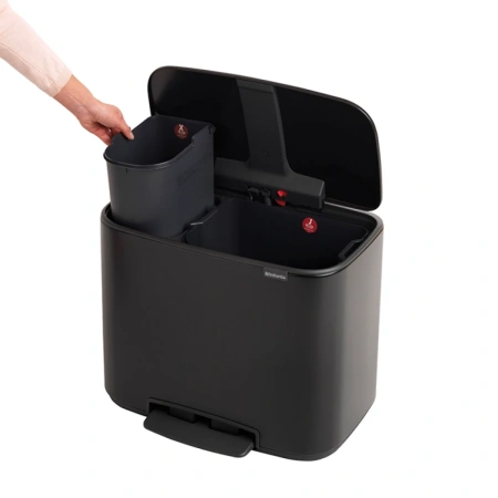 мусорное ведро brabantia pedal bin bo pedal bin 121227 23 + 11 л