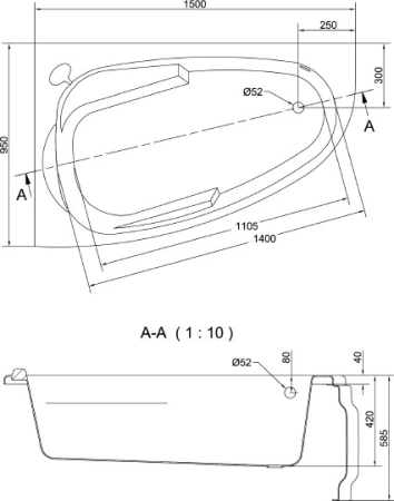 акриловая ванна cersanit joanna 150x95 l wa-joanna*150-l акриловая ванна cersanit joanna 150x95 l wa-joanna*150-l