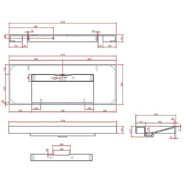 раковина boheme armadi art flat 120 859-120-clct белый мрамор