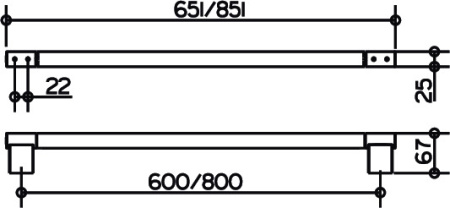 полотенцедержатель keuco plan 14901 010800 , 851 мм цвет хром