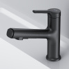 смеситель для раковины с вытяжным изливом am.pm x-joy f85b02922, черный матовый