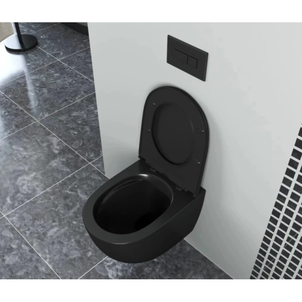унитаз d&k matrix dt1396025 подвесной черный с сиденьем микролифт
