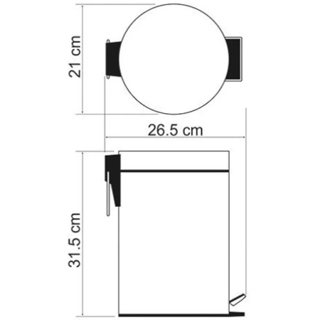 ведро для мусора wasserkraft k-635 цвет хром