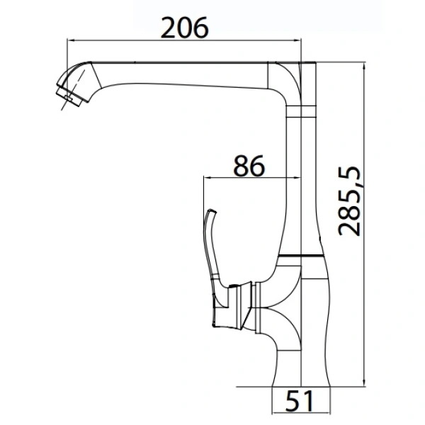 смеситель для кухни belbagno trula tru-lam-crm хром
