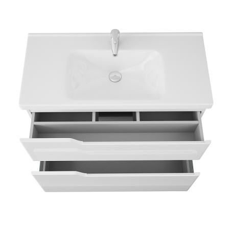 тумба под раковину owl 1975 hella stor 100 ow24.16.00 подвесная белая глянцевая