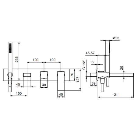 смеситель для ванны fantini mint 34 93 f721b матовая сталь