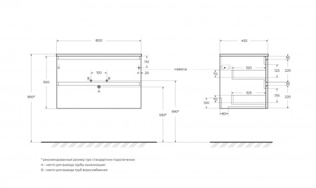раковина полувстраиваемая belbagno bb800etl белая