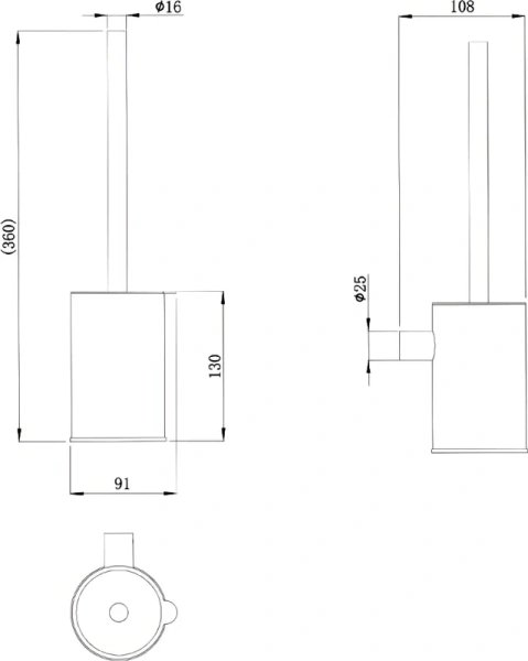 Ёршик для унитаза Raiber Graceful RP-80010 хром