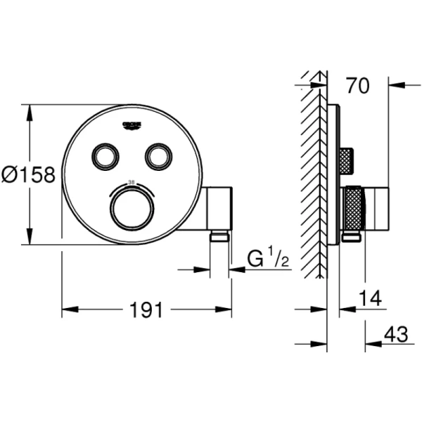 термостат для ванны grohe grohtherm smartcontrol 29120000