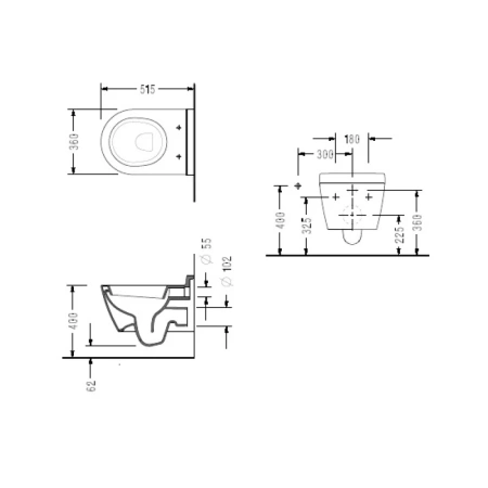 унитаз подвесной serel smart sm25bm с функцией биде, c сиденьем микролифт