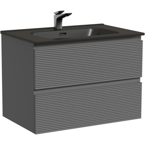тумба под раковину sancos folk fl70gs 69 см, подвесная, темно-серый матовый