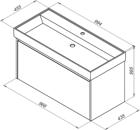 тумба под раковину aquanet nova lite 100 дуб рустикальный (1 ящик), 00249520