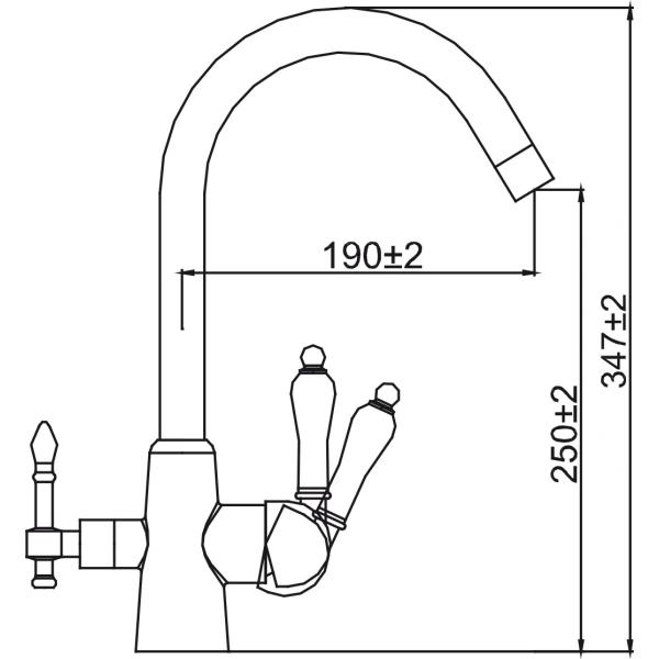 смеситель для кухни с фильтром kaiser vincent 31744-5 + h851p00