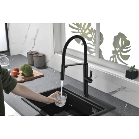 смеситель для кухни paulmark barrel ba214029-an, цвет антрацит.