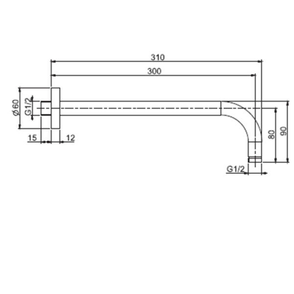 держатель верхнего душа 30 cм fima|carlo frattini wellness f2138or.30 для монтажа на стену, золото