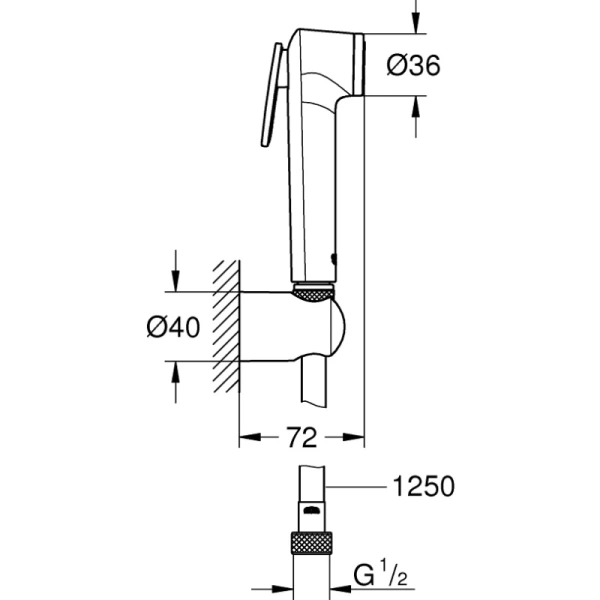гигиенический набор grohe tempesta-f 27513001