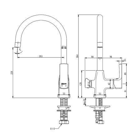 смеситель для кухни lemark ursus lm7261bl черный матовый