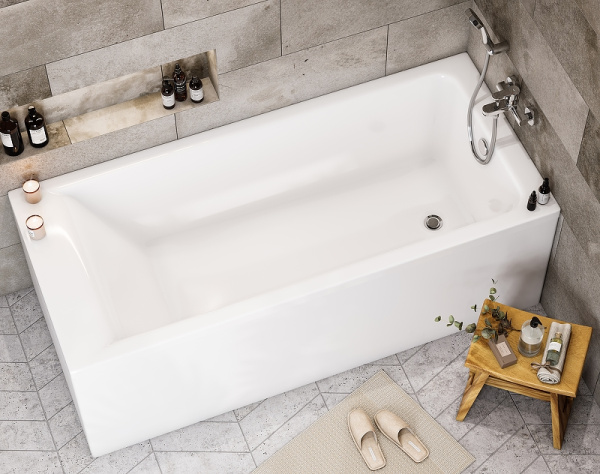 акриловая ванна roca easy zru9302905 170x70 см, без каркаса, цвет белый