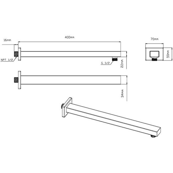 верхний душ 315х210 мм vincea vshd-41cbg