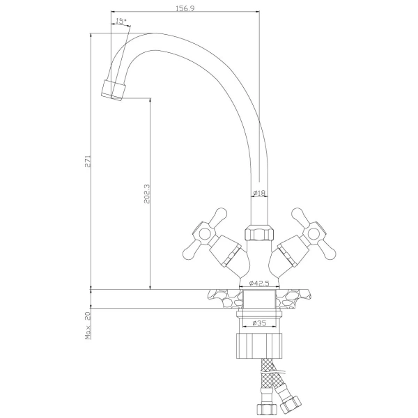 смеситель для кухни rossinka y y02-71u