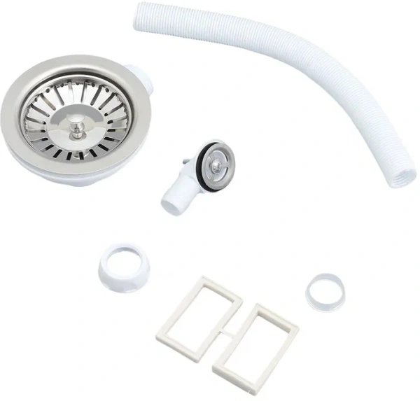 слив-перелив для кухонной мойки wirquin 30717336 40 мм, хром, без гидрозатвора