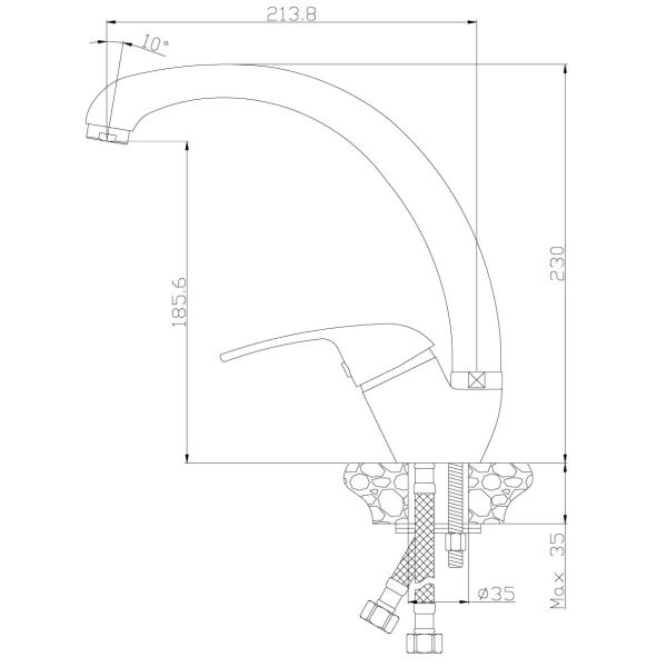 смеситель для кухни rossinka y y40-23