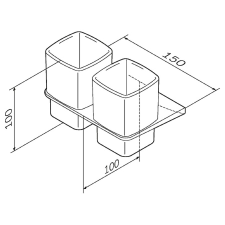 стакан для зубных щеток am.pm inspire v2.0 a50a343422 двойной черный матовый