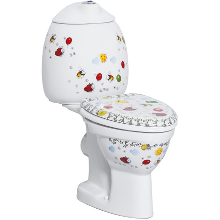 Унитаз компакт Creavit Cocuk CK310-11CB00E-FF00+KC0802.01.1000E белый с декором с сиденьем без бачка