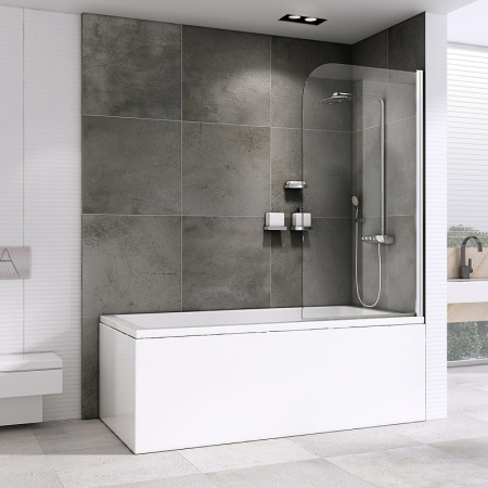 шторка на ванну abber ewiges wasser 100х140 ag52100 профиль хром стекло прозрачное 457255