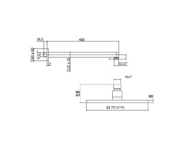 верхний душ belbagno romano rom-sld-crm хром