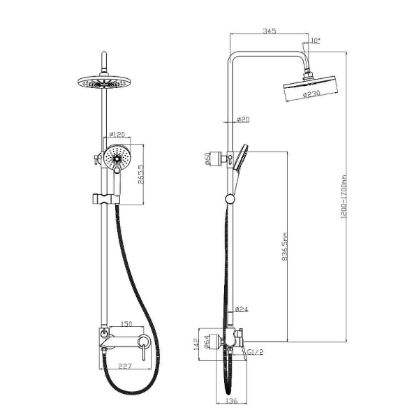 душевая система lemark minima lm3862c хром