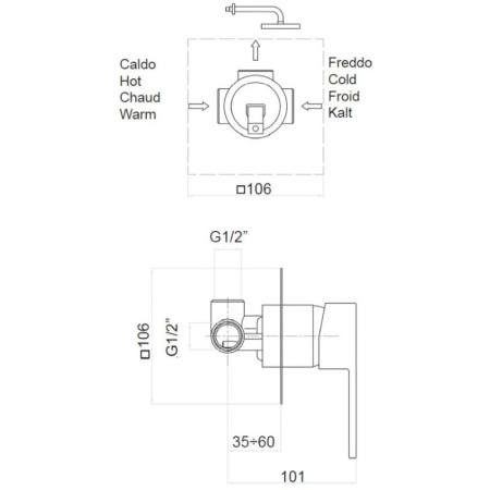 смеситель для душа webert pegaso pe880101015 цвет хром