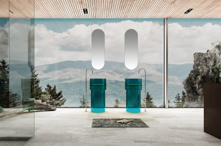 раковина напольная 45x45 см abber kristall at2701aquamarin-h