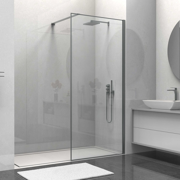 душевая перегородка vincea walk-in 90 vsw-1hs900clgm профиль вороненая сталь прозрачное