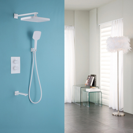 душевая система abber weiss insel af8050w с термостатом белая душевая система abber weiss insel af8050w с термостатом белая