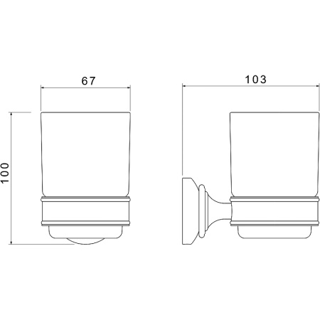 стакан для зубных щеток aquatek классик aq4504pg полированное золото